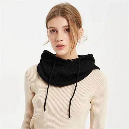 Cozy Knit All-in-One Hat & Scarf Pullover WEM Support (www.WEM.support)