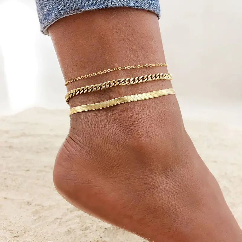 Adjustable Snake Chain Anklet for Women Girls WEM Support (www.WEM.support)