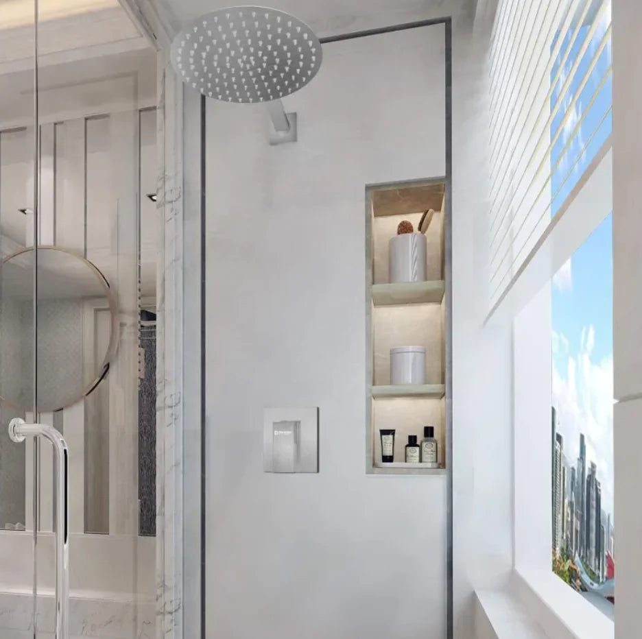 Large Chrome Stainless Steel Rainfall Shower Head