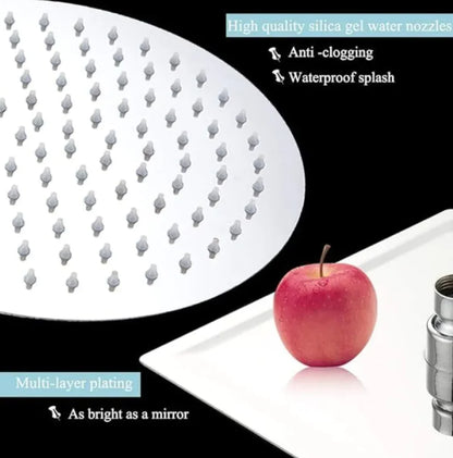 Large Chrome Stainless Steel Rainfall Shower Head