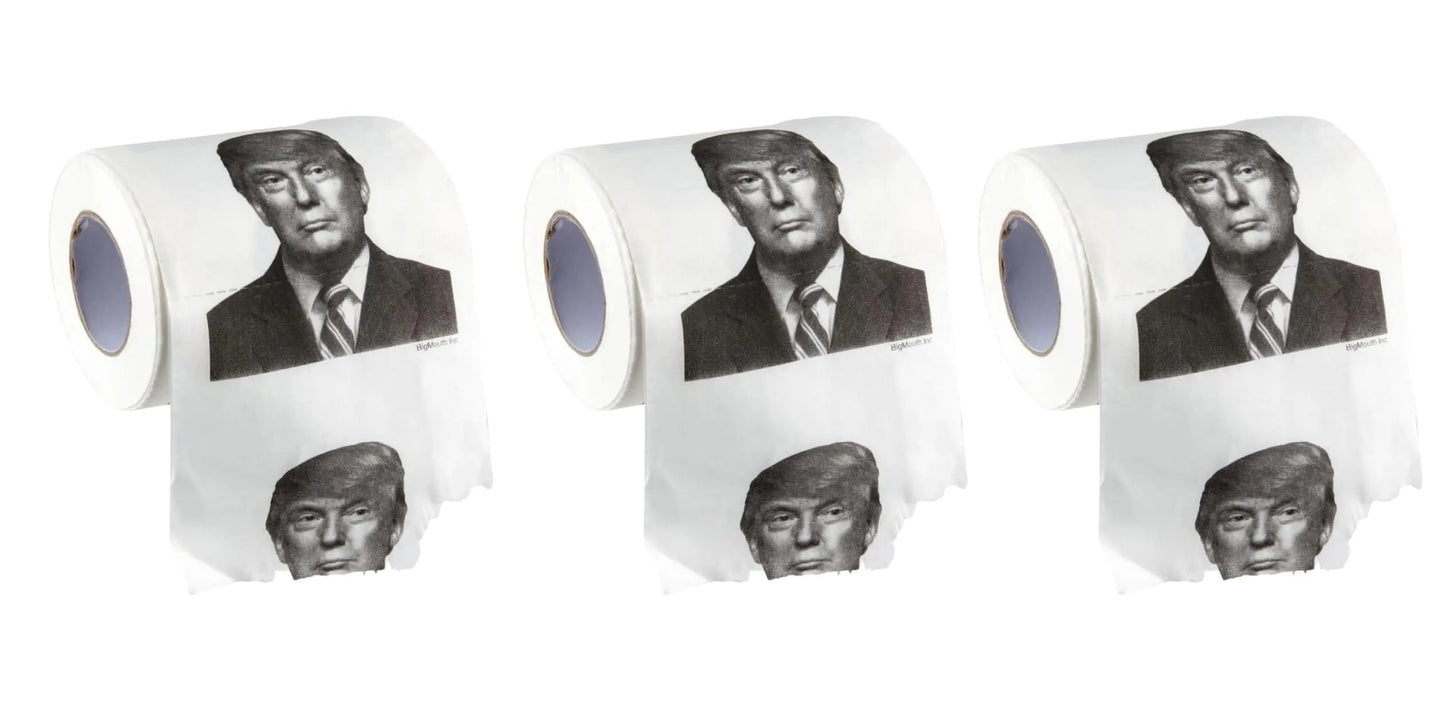 Pacote com 3 Rolos de Papel Higiênico Trump HejK.com
