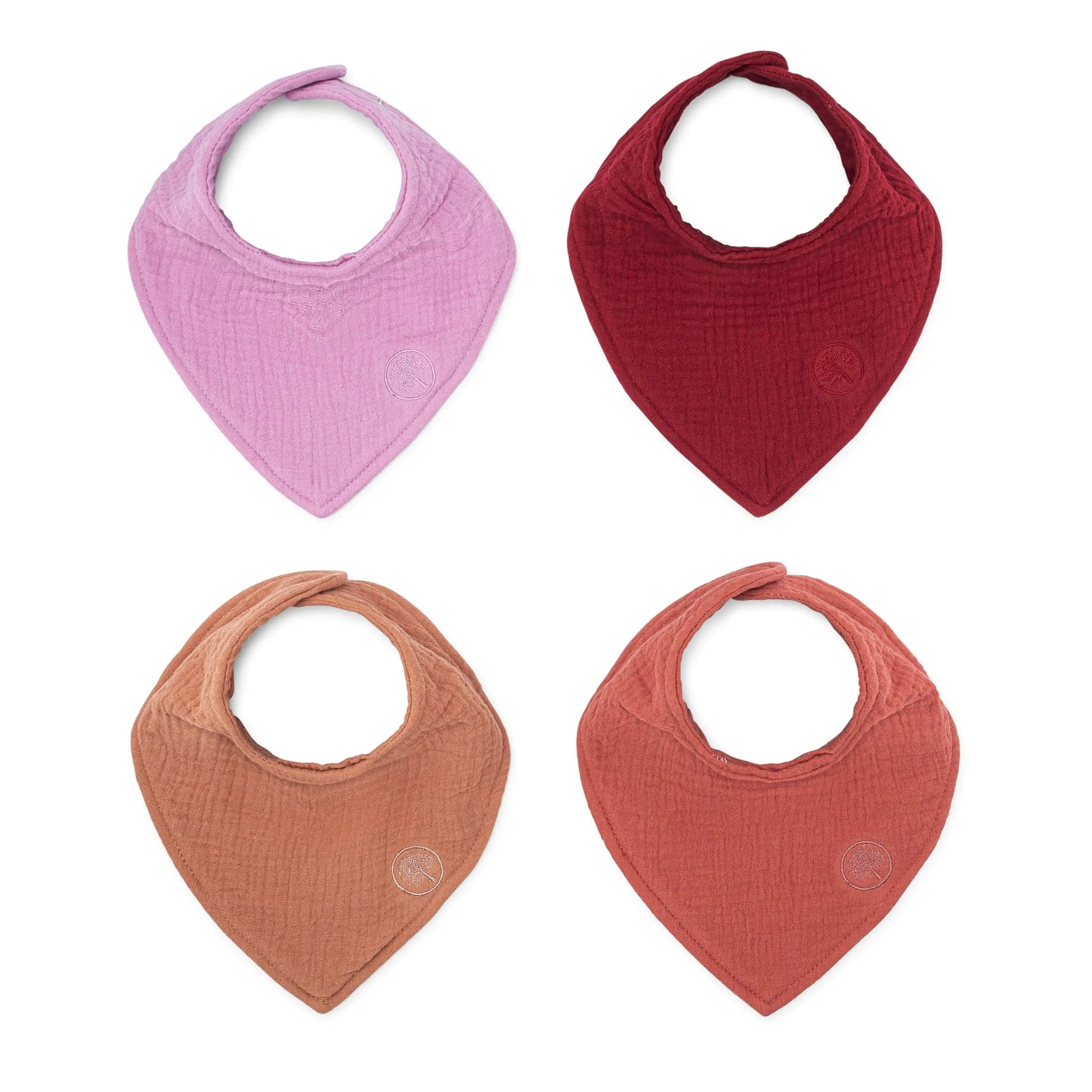 Parker Baby Co. Muslin Bandana Drool Bibs | 100% Soft Muslin Cotton Absorbent & Adjustable | Stylish Teething & Drooling Bibs 4 Pack - Rose Set HejK.com Marketplace LLC