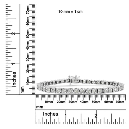 10k White Gold 1.0 Cttw Round-Cut Diamond Miracle Plate Tennis 7" Bracelet (I-J Color, SI2-I1 Clarity) WEM Support (www.WEM.support)