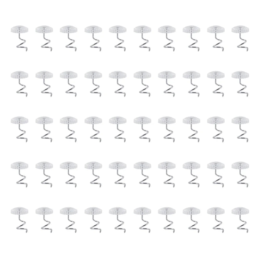 50 Pcs Upholstery Tacks Headliner Pins Clear Heads Twist Bed Fabric Sofa Chair WEM Support (www.WEM.support)
