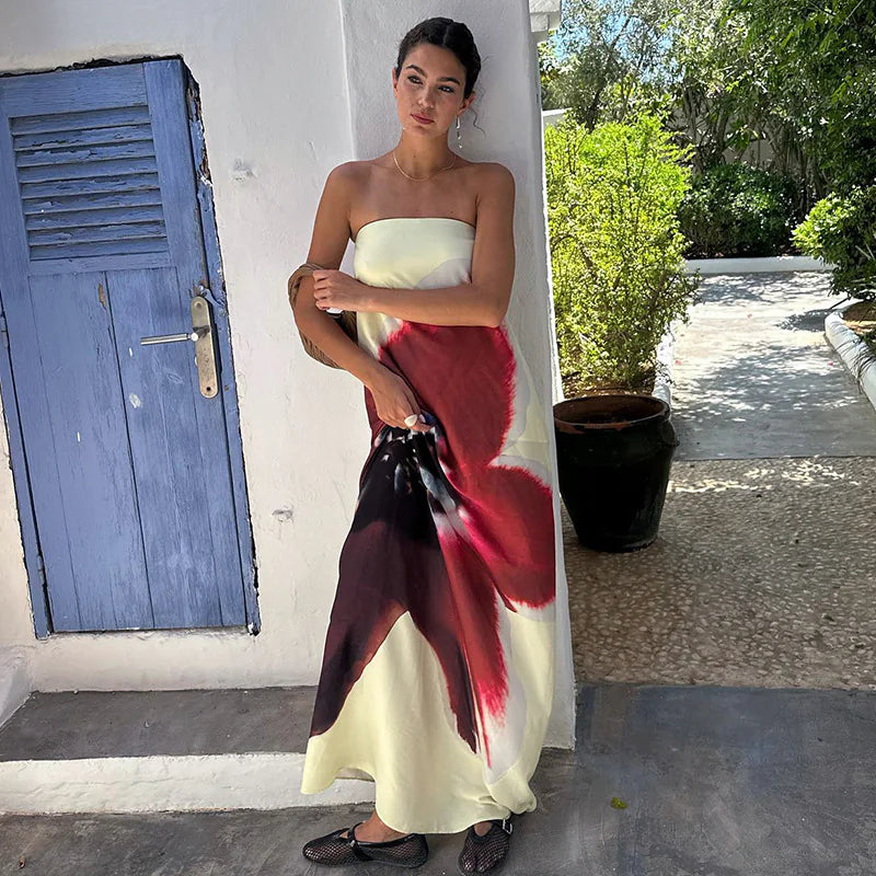 Contrast Color Tube Top Dress WEM Support (www.WEM.support)