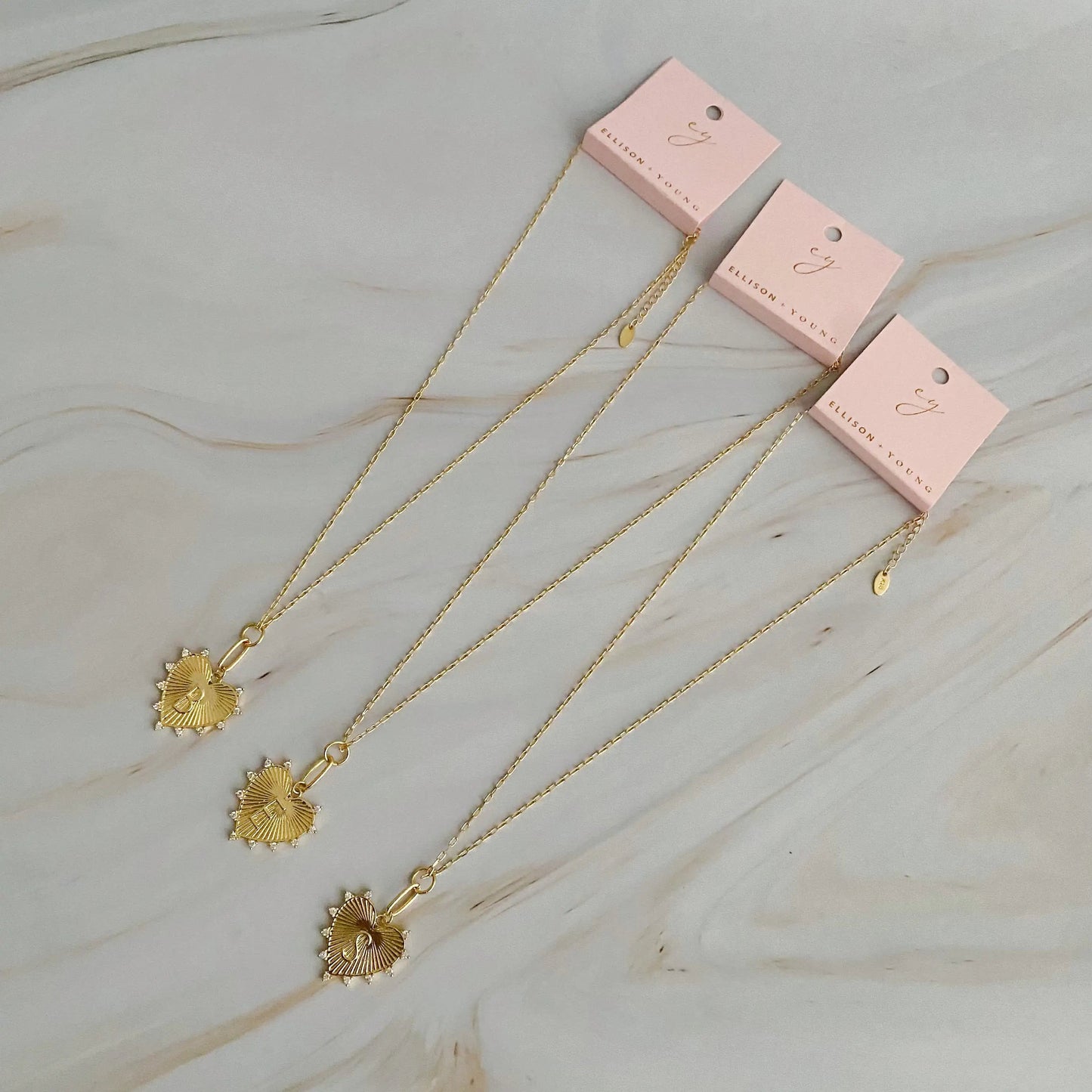 Clip Hanging Initial Heart Necklace WEM Support (www.WEM.support)