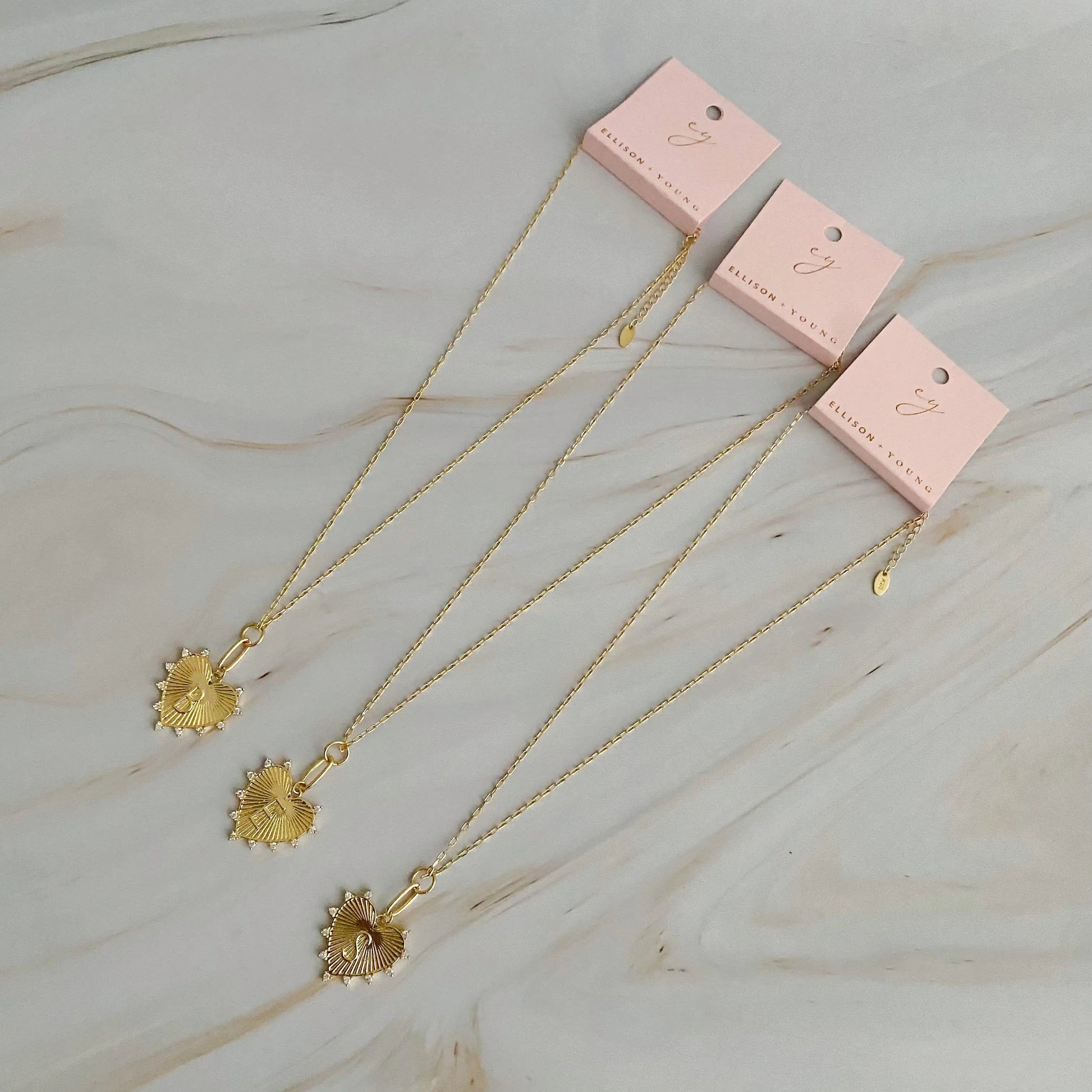 Clip Hanging Initial Heart Necklace WEM Support (www.WEM.support)