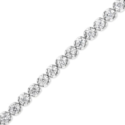 .925 Sterling Silver 3.00 Cttw Prong Set Round-Cut Diamond Tennis Link 7.25" Bracelet (I-J Color, I1-I2 Clarity) WEM Support (www.WEM.support)