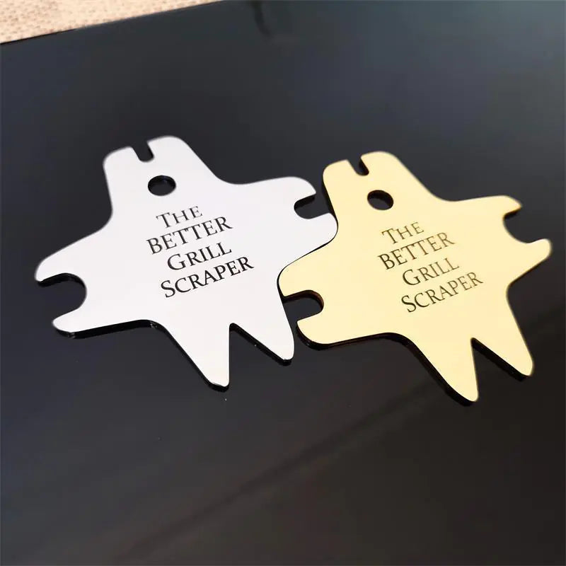 Stainless steel barbecue scraper WEM Support (www.WEM.support)