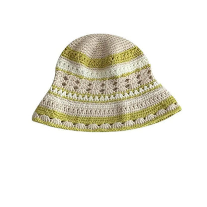 Japanese Retro Hollow Flower Handmade Knitted Bucket Hat HejK.com Marketplace LLC