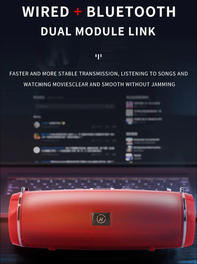 Bluetooth 5.1 Speaker Wireless Waterproof Outdoor Stereo LOUD Bass USB/TF Strap WEM Support (www.WEM.support)