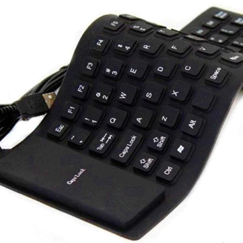 Waterproof Silicone Keyboard Foldable Flexible USB Dustproof DirtProof Full Size WEM Support (www.WEM.support)