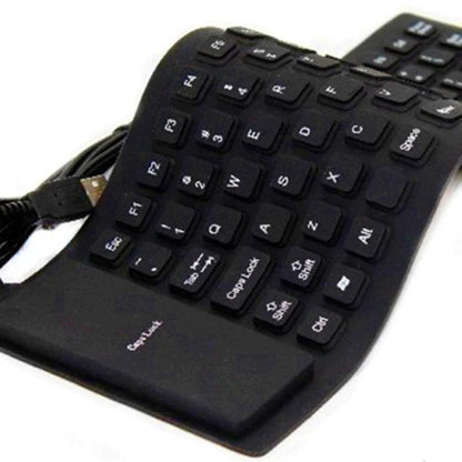 Waterproof Silicone Keyboard Foldable Flexible USB Dustproof DirtProof Full Size WEM Support (www.WEM.support)