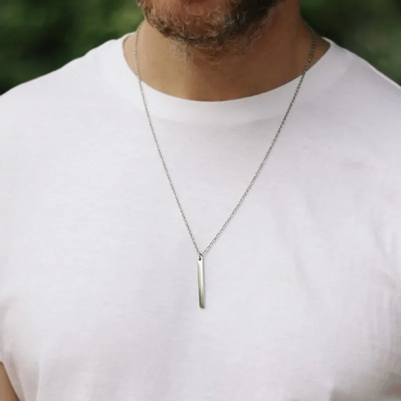 Chain Rectangular Pendant Necklace WEM Support (www.WEM.support)