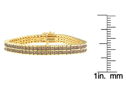 10K Yellow Gold Round-Cut Diamond Layers of Love Bracelet (5.00 cttw, K-L Color, I1-I2 Clarity) WEM Support (www.WEM.support)