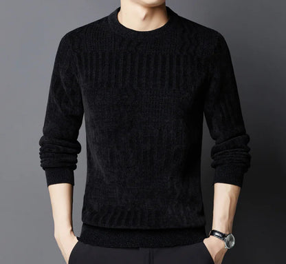 Crew Neck Casual Jacquard Sweater WEM Support (www.WEM.support)