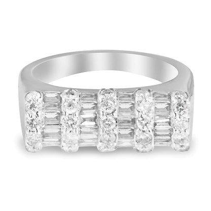 14K White Gold 1 7/8ct TDW Round and Baguette-cut Diamond Ring (G-H, SI2-I1) WEM Support (www.WEM.support)