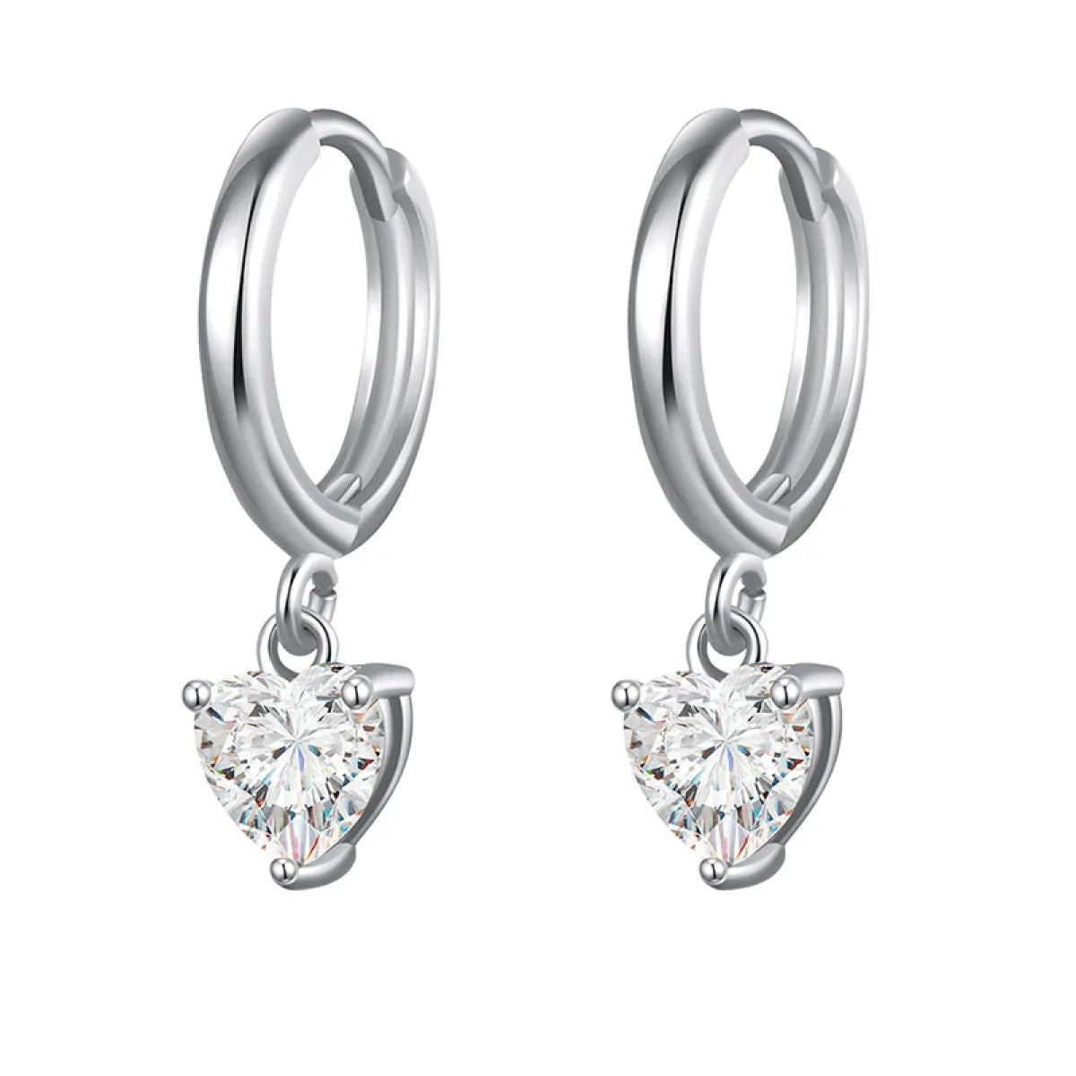 Diamond Heart Shaped Earrings HejK.com