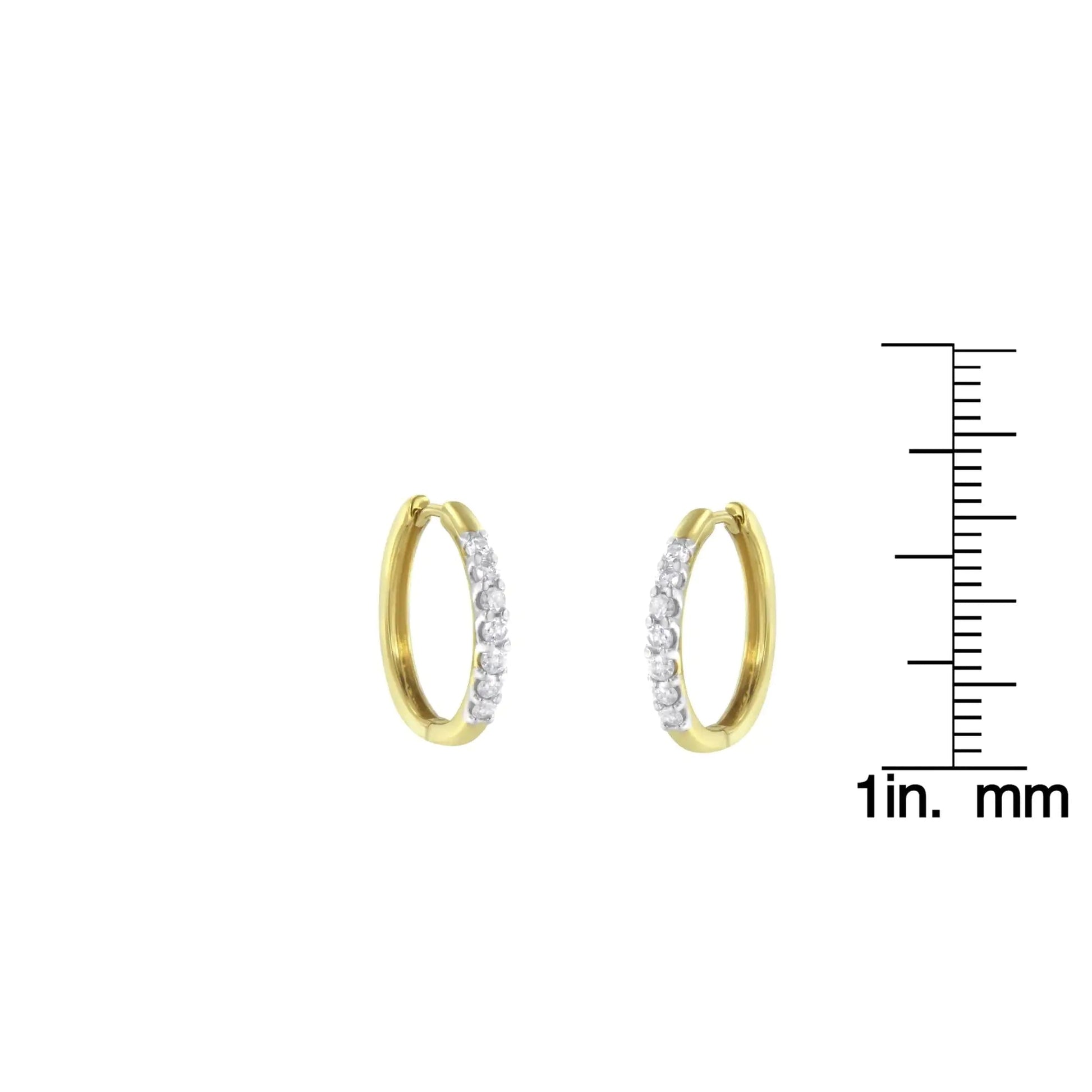10KT Yellow Gold Diamond Hoop Earring (1/2 cttw, I-J Color, I2-I3 Clarity) WEM Support (www.WEM.support)