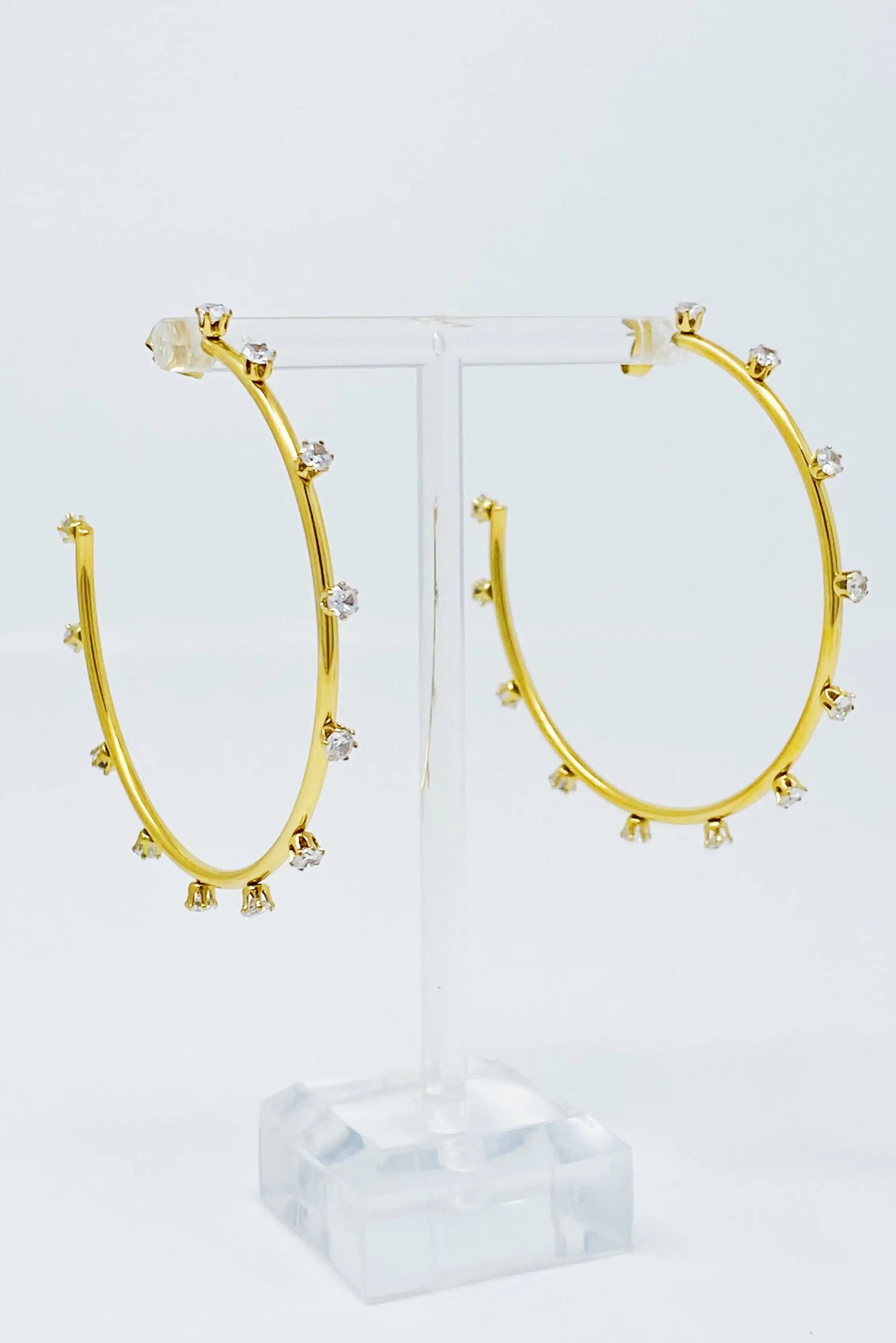 Slim & Jeweled Hoop Earrings WEM Support (www.WEM.support)