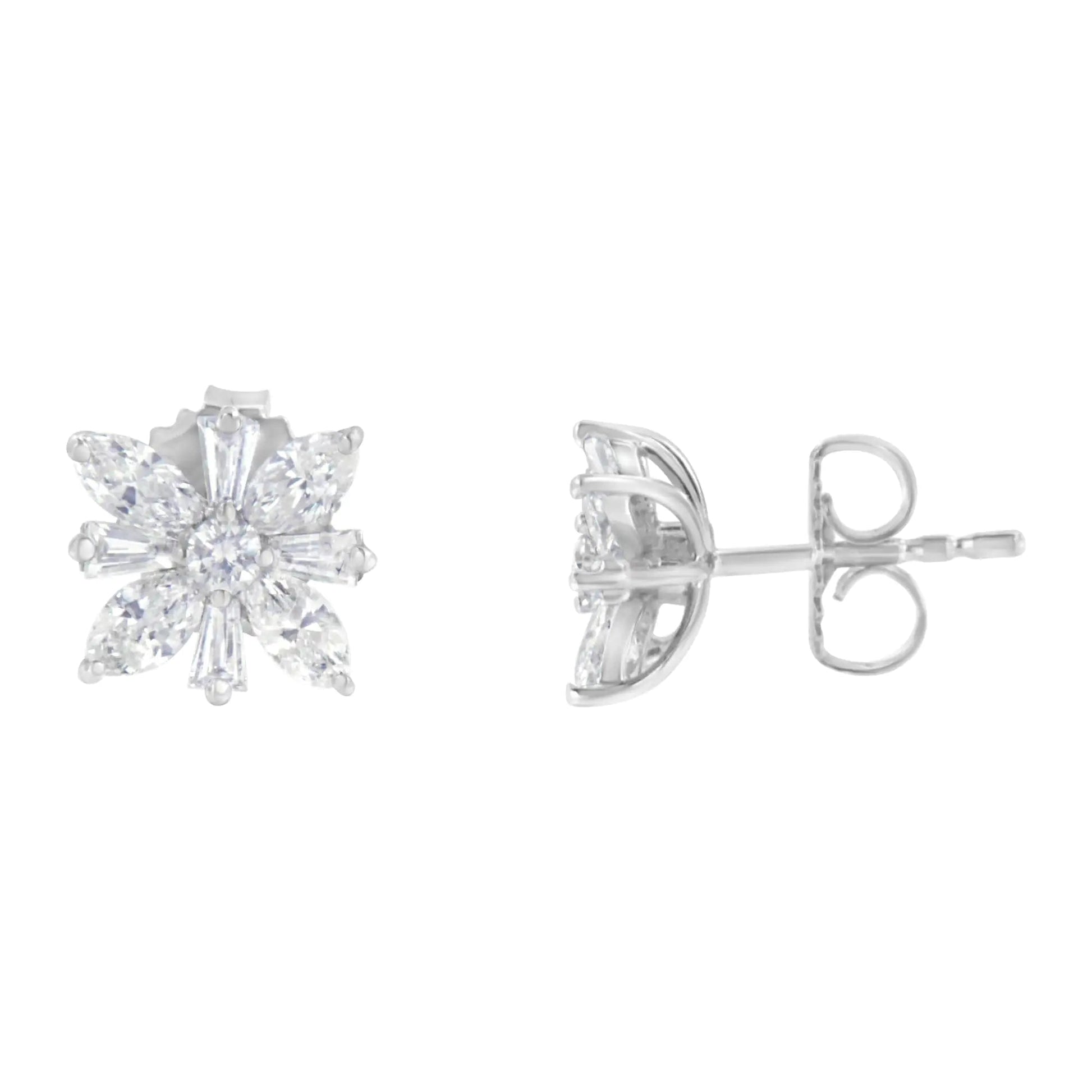 14K White Gold 1 1/4 cttw Diamond Stud Earring (H-I, SI1-SI2) WEM Support (www.WEM.support)