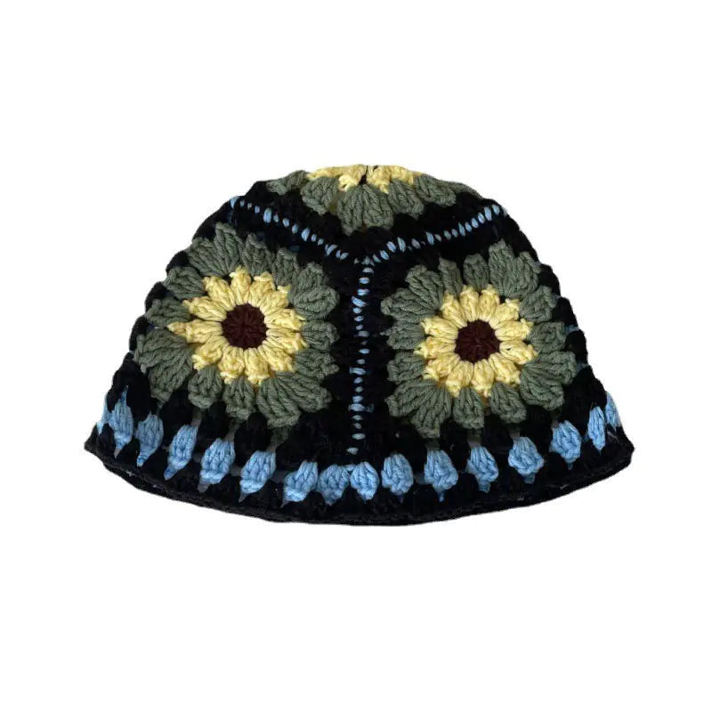 Japanese Retro Hollow Flower Handmade Knitted Bucket Hat HejK.com Marketplace LLC