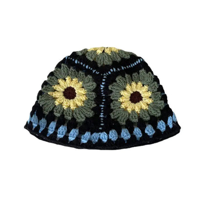 Japanese Retro Hollow Flower Handmade Knitted Bucket Hat HejK.com Marketplace LLC