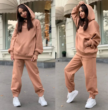 Women's Hooded Sweater And Pants Suit WEM Support (www.WEM.support)