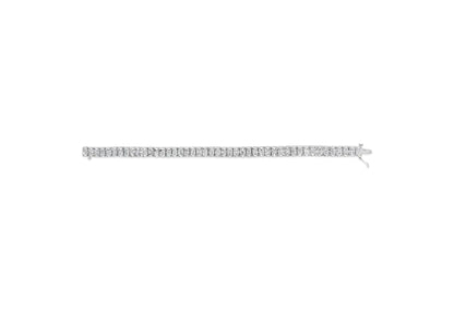 14K White Gold 5.00 Cttw Invisible Set Princess-Cut Diamond Belt and Buckle Tennis 7" Bracelet (H-I Color, SI1-SI2 Clarity) WEM Support (www.WEM.support)