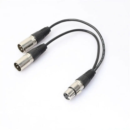3Pin XLR Female Jack To Dual 2 Male Plug Y Splitter Cable Adapter Microphone USA WEM Support (www.WEM.support)