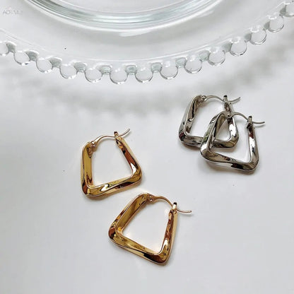 Geometric Hollow Triangle Earrings WEM Support (www.WEM.support)