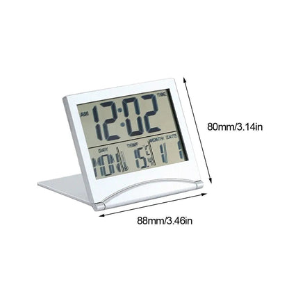 Digital Travel Alarm Clock Foldable Temperature LCD Clock Compact Desk Timer New WEM Support (www.WEM.support)