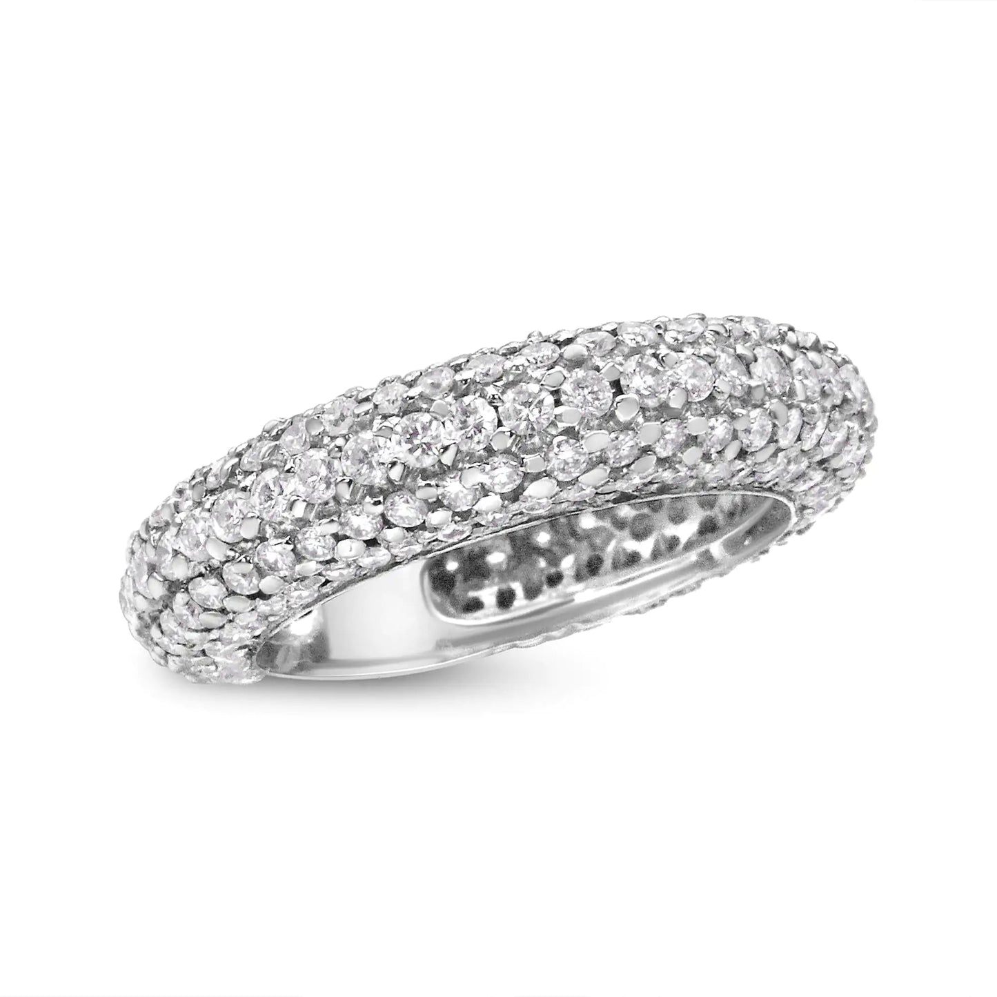 14K White Gold 2 1/2 Cttw Round-Cut Diamond Cluster Band Ring (H-I Color, SI1-SI2 Clarity) WEM Support (www.WEM.support)