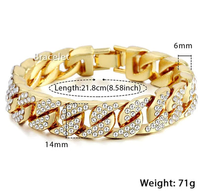 Gold Miami Curb Chain Bracelet WEM Support (www.WEM.support)