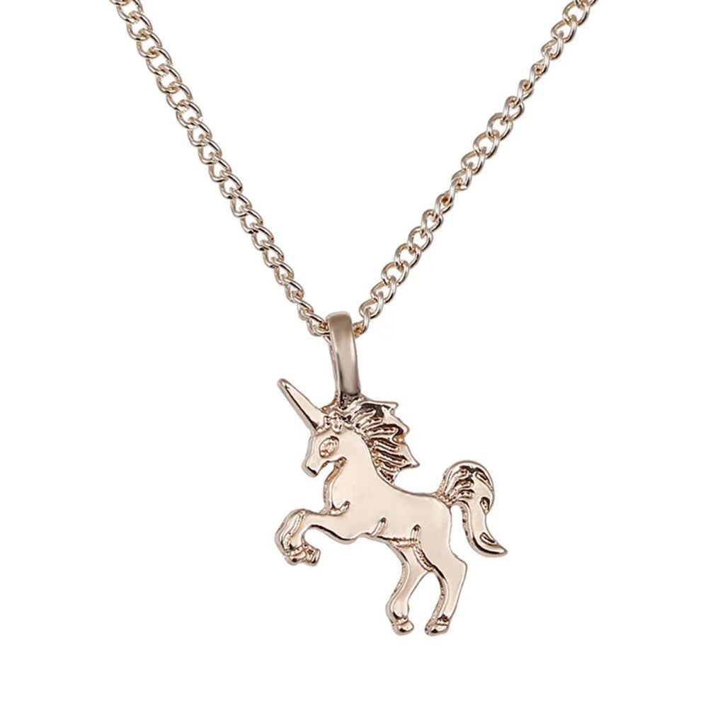 Gold Unicorn Pendant Necklace WEM Support (www.WEM.support)