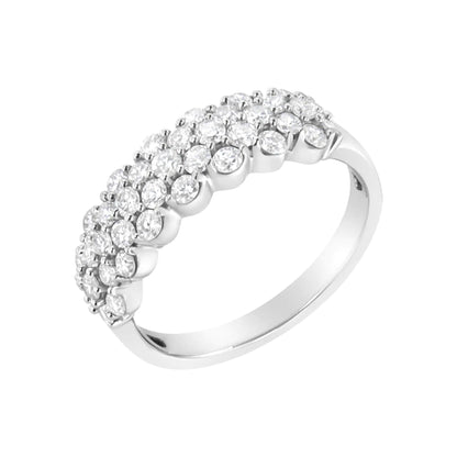 .925 Sterling Silver 1 cttw Lab Grown Diamond Cluster Band Ring (F-G Color, VS2-SI1 Clarity) WEM Support (www.WEM.support)