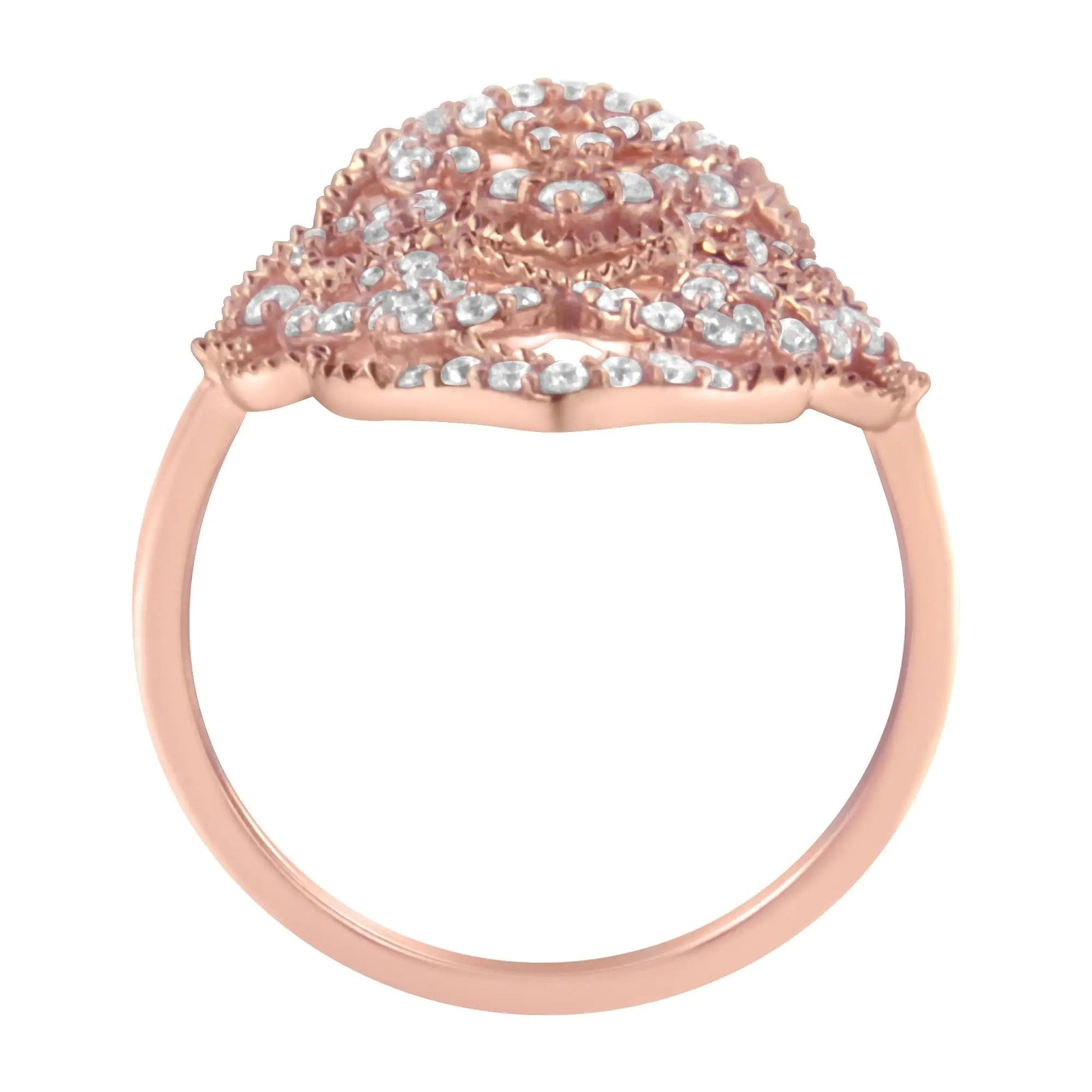 10KT Rose Gold Diamond Cocktail Ring (1/2 cttw, H-I Color, I1-I2 Clarity) WEM Support (www.WEM.support)