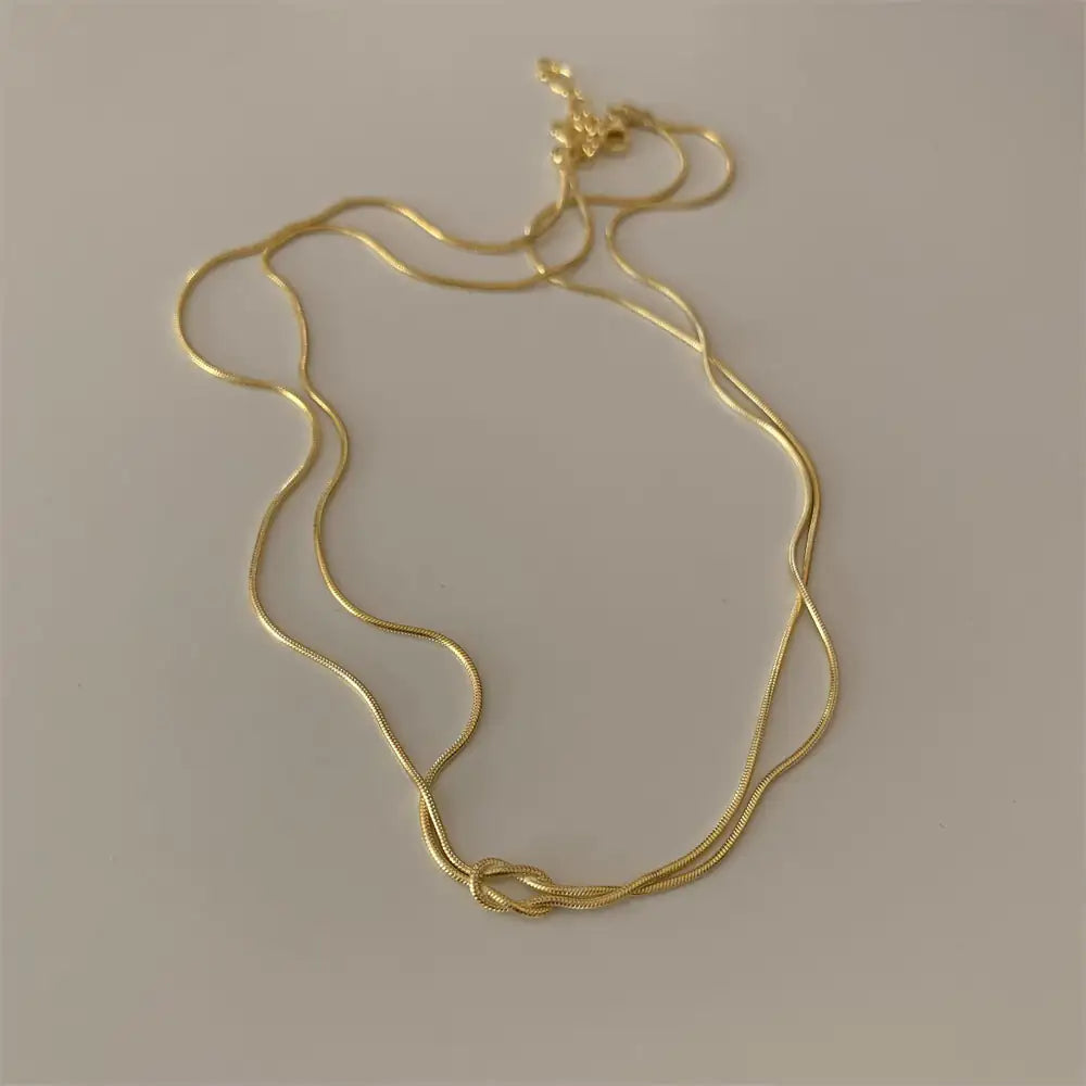 Stainless Steel Valentine's Day Knot Snake Chain Necklace Hand Knotted Bracelet WEM Support (www.WEM.support)
