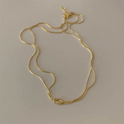 Stainless Steel Valentine's Day Knot Snake Chain Necklace Hand Knotted Bracelet WEM Support (www.WEM.support)