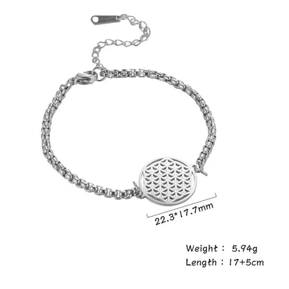 Flower of Life Stainless Steel Bracelet WEM Support (www.WEM.support)