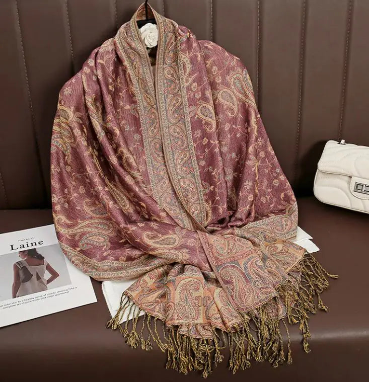 Cashmere Shawl Women's Printed Warm Scarf WEM Support (www.WEM.support)