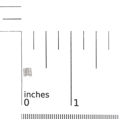 Brincos Quadrados de Mosaico com Diamantes Redondos e Baguete em Ouro Branco 10K 1/7 Cttw (Cor H-I, Clareza I1-I2) WEM Support (www.WEM.support)