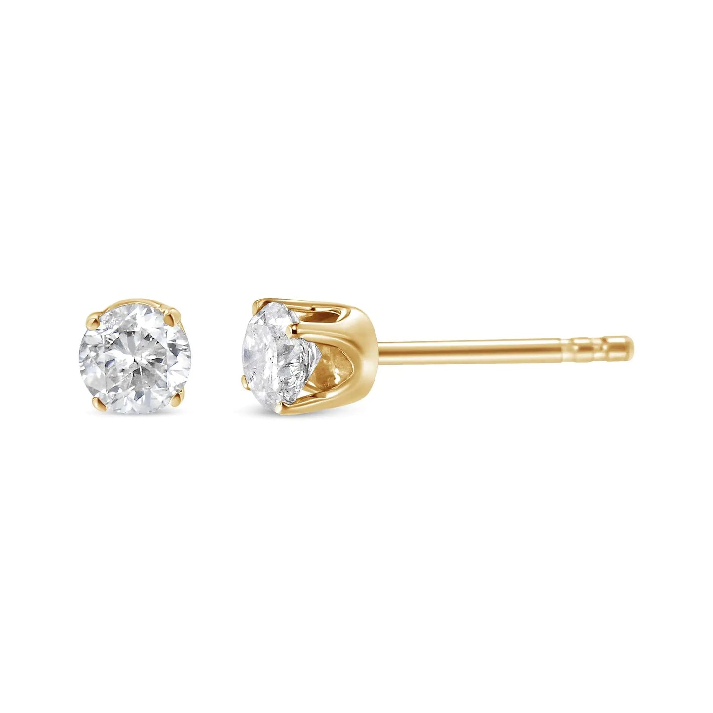 10k Yellow Gold Solitaire Diamond Stud Earrings (0.75 cttw, J-K Color, I1-I2 Clarity) WEM Support (www.WEM.support)