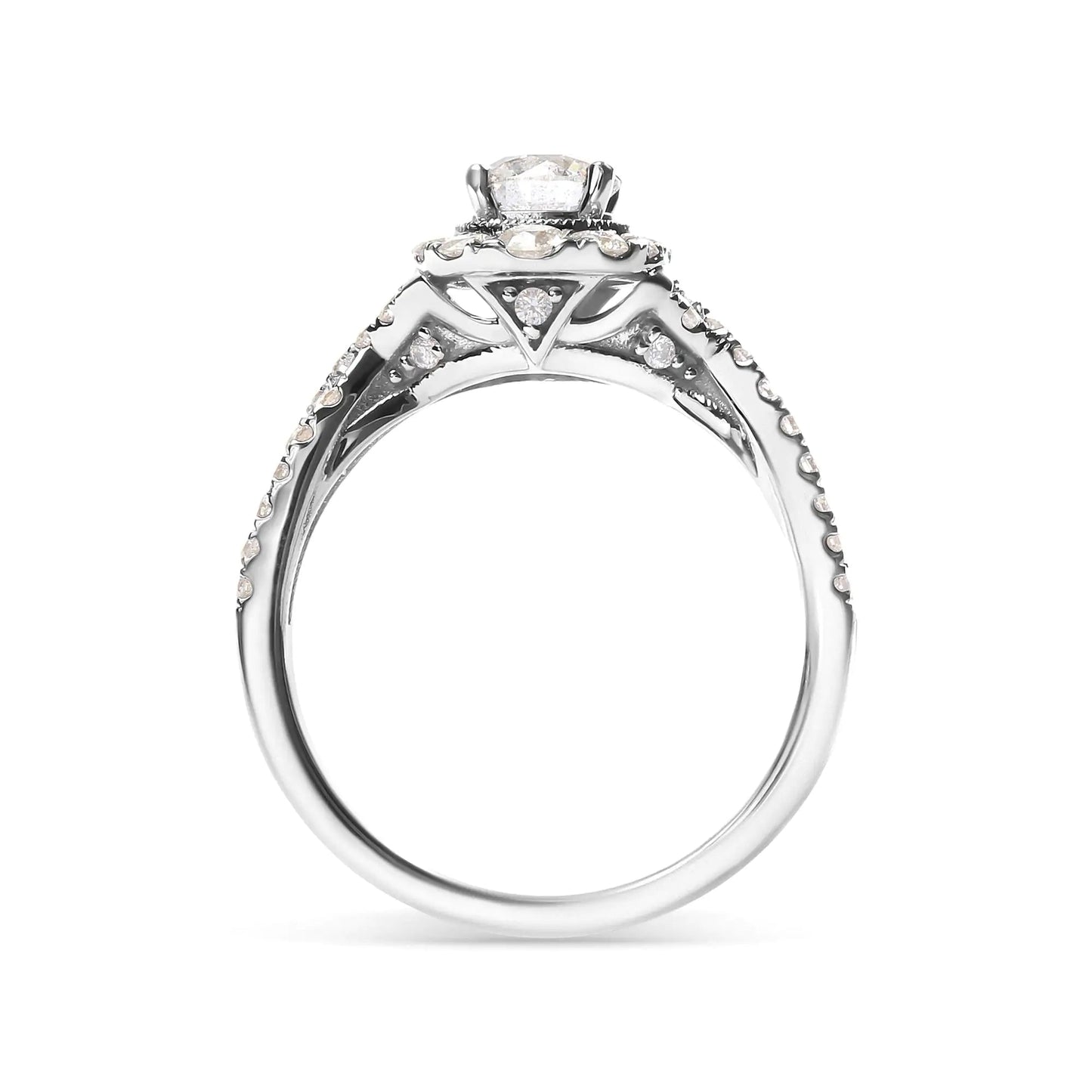 14k White Gold GIA Certified 1 1/5 Cttw Diamond Oval Halo Shaped Engagement Ring (G-H Color, SI1-SI2 Clarity) - Ring Size 7 WEM Support (www.WEM.support)