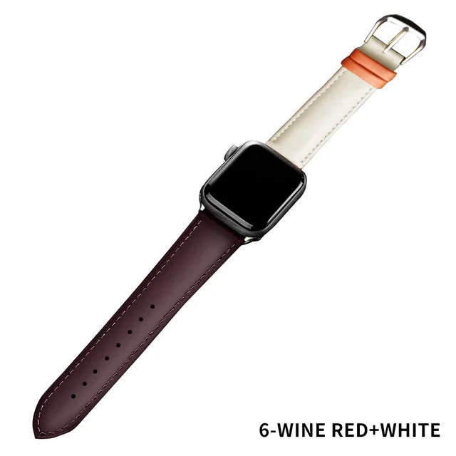 Brown Leather Band for Apple Watch WEM Support (www.WEM.support)