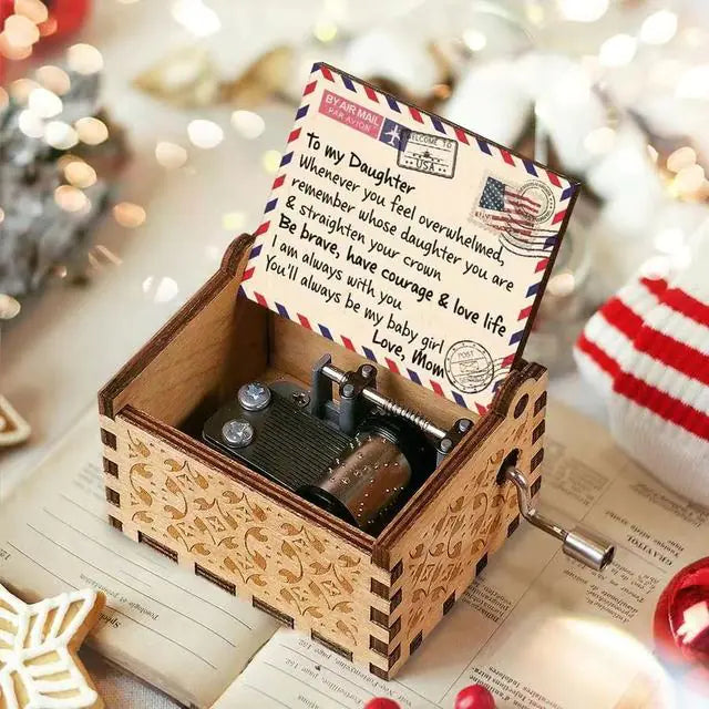 Caixa de Música com Escultura em Madeira e Impressão Colorida WEM Support (www.WEM.support)