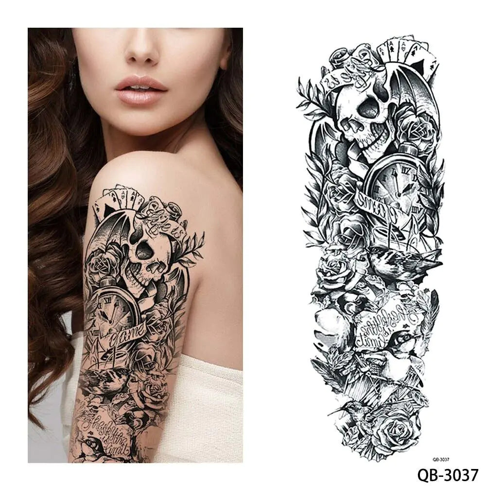 5Pcs Large Temporary Body Art Arm Tattoo Sticker Sleeve Man Women Waterproof USA WEM Support (www.WEM.support)