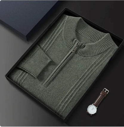 Men's Classic Knit Half-Zip Sweater WEM Support (www.WEM.support)