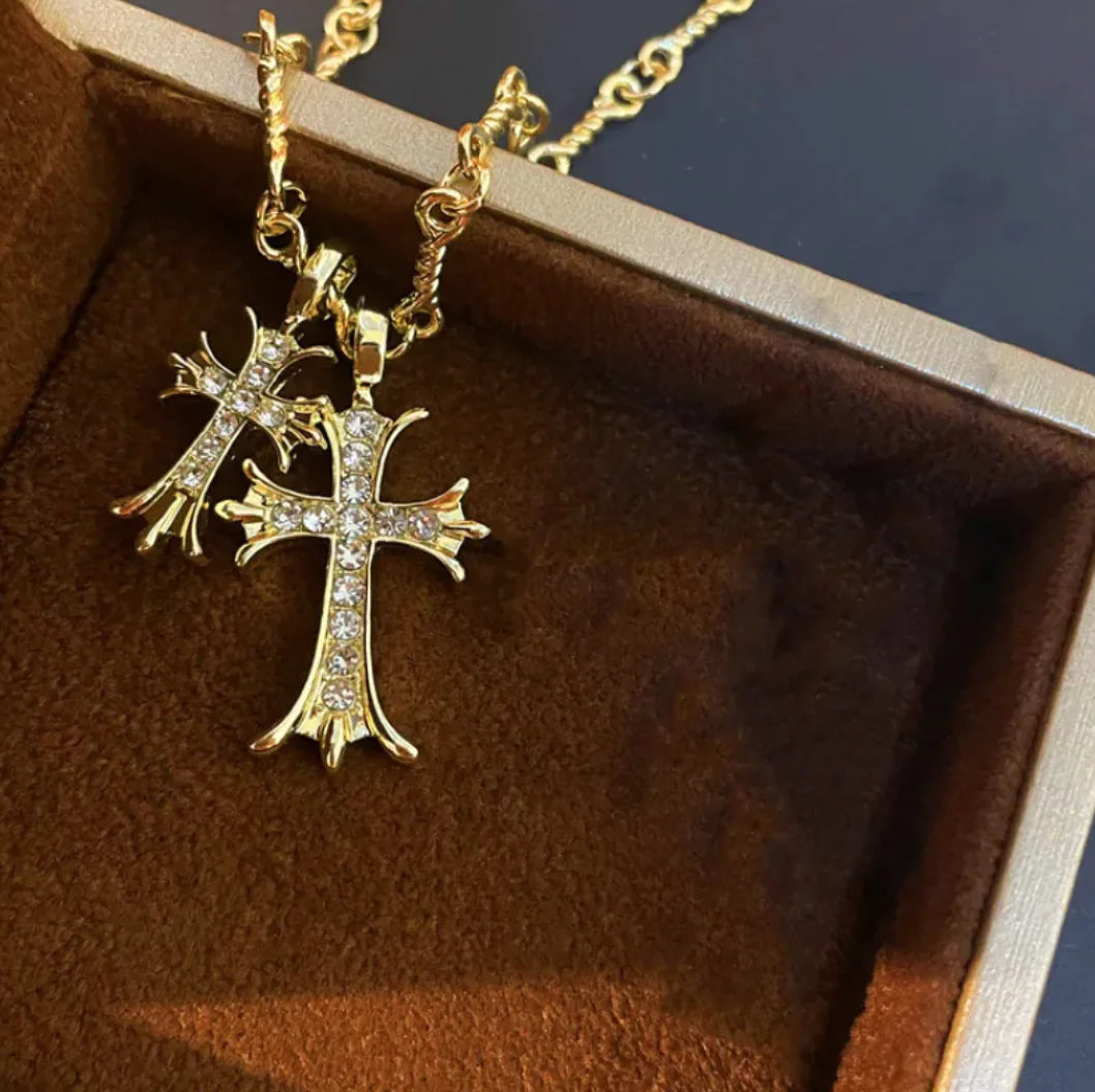 Women's Cross Pendant Sweater Necklace WEM Support (www.WEM.support)