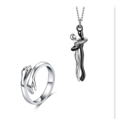 Couple Hugging Pendant Necklace for Women WEM Support (www.WEM.support)
